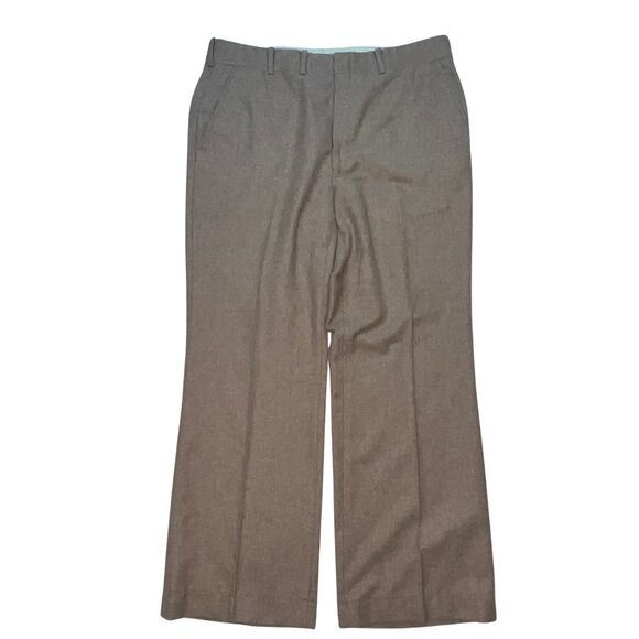 Vintage Dress Pants Mens 38x27 Wool Eclectic Grandpacore Tweed Trousers Relaxed - Picture 1 of 8